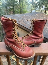 Wesco Jobmaster Boots Men's Size 9.5 D Brown 13 Inch Lug Vibram Sole Logger