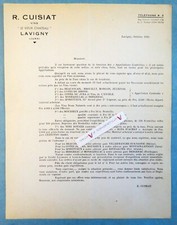 ● R. CUISIAT wines Le vieux Château à LAVIGNY Jura letter 1941 Sparkling wine price