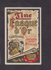 Antique Label Matches Belgium BN19426 Fine Gold Helmet Alcohol 