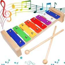 Xylophone Bois Instrument de Musique pour Bebe Enfant Adulte Glockenspiel Ave...