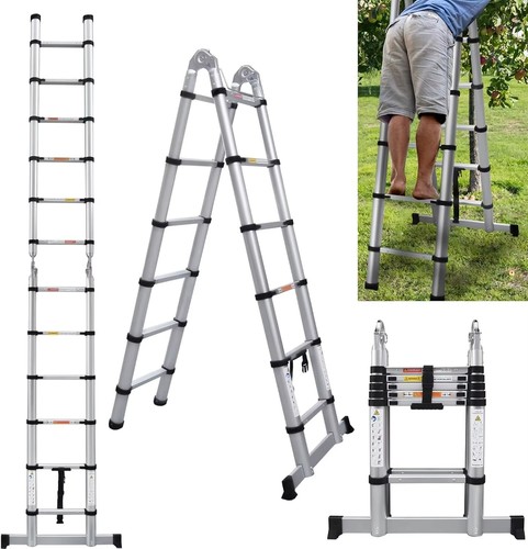 échelle télescopique pliable - télescopique,