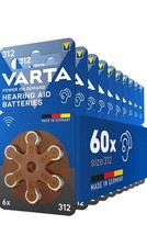 Piles Appareil Auditif Varta Type 312 Lot De 60 Piles Aide Auditive Emplificateu