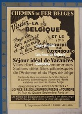CHEMINS DE FER BELGE  office belgo luxembourgeois tourisme publicité 1936 advert
