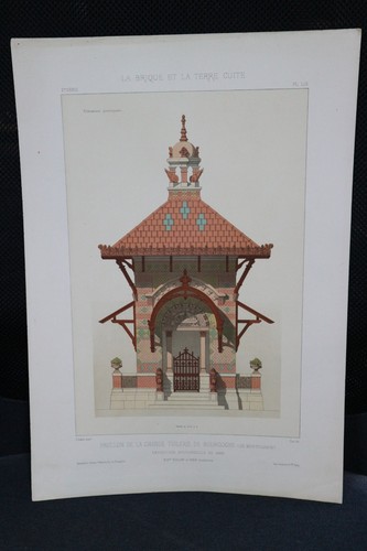 Lithographie xixe brique - lithographie,
