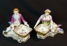 A paire figurines porcelaine personnages romantiques 1,6kg20cm saxe groupe  