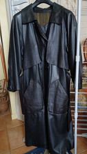 manteau trench en cuir noir