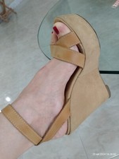 Reindeer Caramel High Platform Wedge Sandals No. 38 Used Sandals Sandals