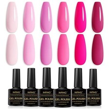 Vernis Gel UV Semi Permanent6 Couleurs Rose Clair Rose Foncé Vernis Semi Perm...