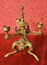 Sublime bougeoir - chandelier 3 branches en laiton