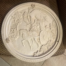 Chinese opium Resin table Replacement Tabletop Antique Horse And Carriage 17”