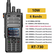 Talkie-walkie RT-730 10W Bande Aérienne Amateur Complète 199CH HT USB-C Batterie