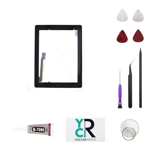 Vitre tactile noire bouton - vitre,