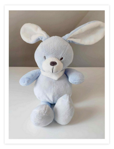Peluche doudou lapin bleu ciel - lapin,