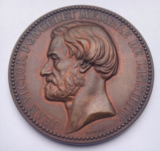 1879 PONCELET FRENCH ENGINEER & MATHEMATICIAN  AWARD BRONZE MEDAL