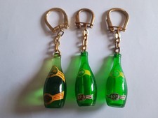 3 Vintage 60' Eau de PERRIER Keychain Bottle Keychains
