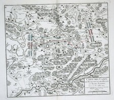 1750 - Carte Gravée De Binche Fontaine-L'Eveque Thuin La Louvière