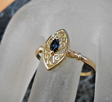 Bague or jaune 18K sertie saphir   poincon tete d aigle   T67