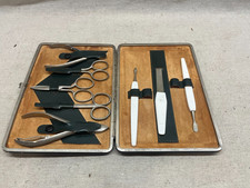 Pedicure Set From Italy In Hard Leather Case