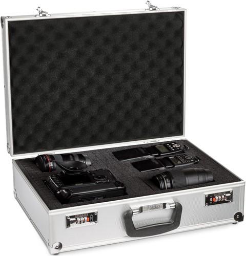 Valise aluminium argentée - valise,