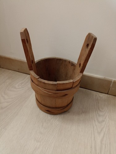 Seau bois style sauna avec - seau, en