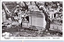 Morocco, Casablanca, aerial view of Boulevard de la Gare and rue de l&#039;Horloge
