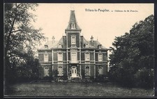 Old postcard Villers-le-Peuplier, Chateau de M. Poncin 