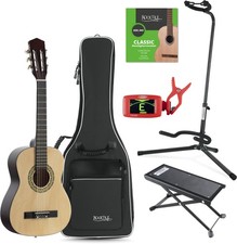 Guitare 1/2 Classique Acoustique Set Housse Accordeur Etui Support Repose-Pied