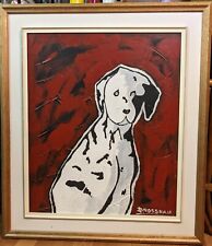 MICHEL BROSSEAU (1948- ) Tableau 24''x 20'' Petit chien blanc,  2002, Acrylique