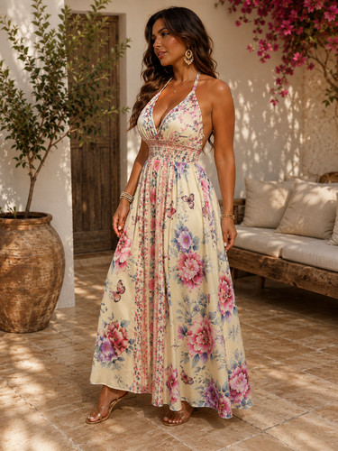 Robe longue bohème fluide - bohème,