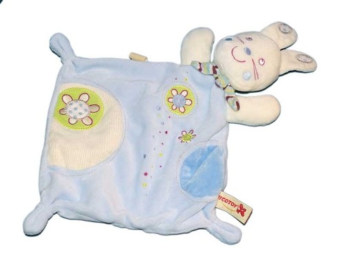 Doudou plat lapin - doudou, blanc