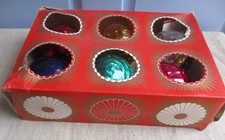 Boite de 6 boules de Noël en plastique diamètre 9 cm Vintage