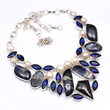 Collier En Sodalite Et