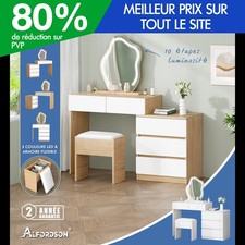 ALFORDSON Coiffeuse Maquillage Miroir Vanité Éclairage LED Chambre à Coucher