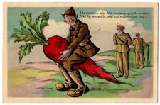 Old postcard Belgian militaria humorous - My mount has already done me great service