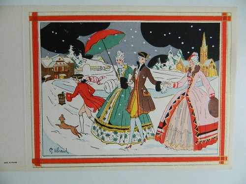 Gravure ancienne coloriée - , au