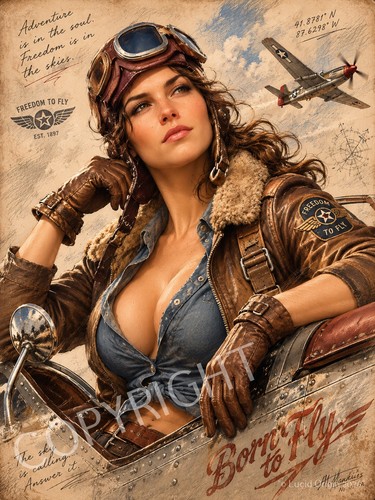 Photo femme pilote - photo, a4