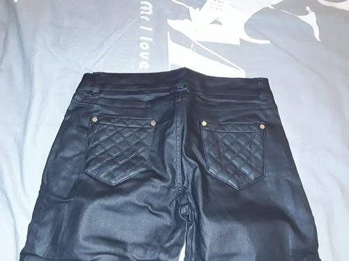 Pantalon noir simili cuir - pantalon,