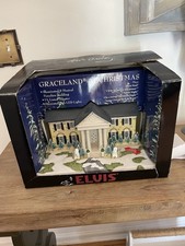 Elvis Presley Graceland At Christmas Lighted House With Elvis Music Touch Button