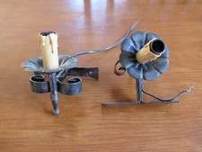 2 appliques en fer forgé vintage bougie électrique