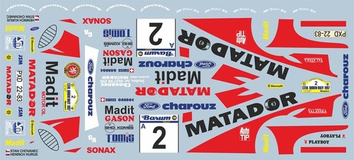 Decals ford escort - 1/43, rs