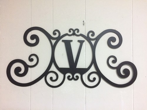 Iron letter door monogram - iron,