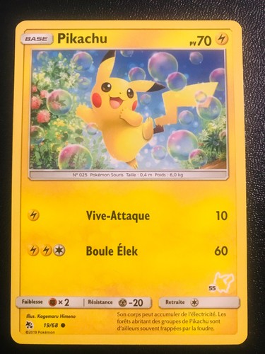 Carte pokemon pikachu 68 - carte,