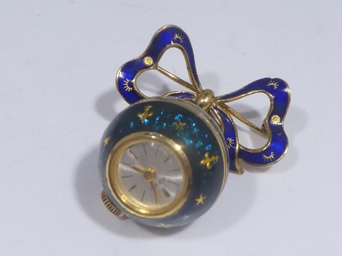 14k gold and enamel - w, an