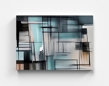 Tableau sur toile abstrait neutre coloré décoration moderne peinture murale a...