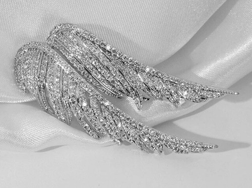 Broche argenté ailes ange - argenté,
