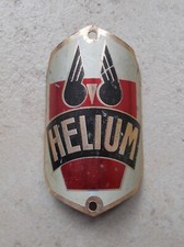 Ancienne plaque vélo Cycles HELIUM France bicycle headbadge