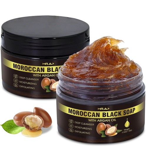 2pack moroccan black soap with - moroccan,
