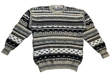 Florence Tricot Men’s Medium 3D Knit Sweater Gray Biggie Cosby Coogi Style