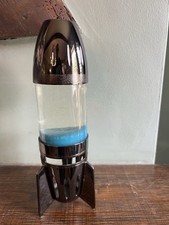 MATHMOS CANDLE POWERED FIREFLOW LAVA LAMP CAP/BASE GUNMETAL BOTTLE TURQUOISE  
