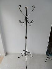 3 Seater Wrought Iron Clamp Hangers Coat Rack Brass Inserts